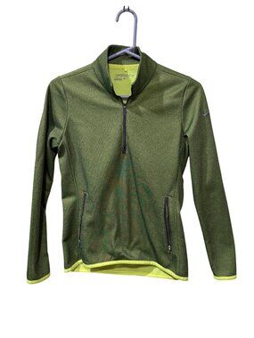 Nike Womens Golf Therma-Fit Green 1/4 Zip Pullover Jacket Small